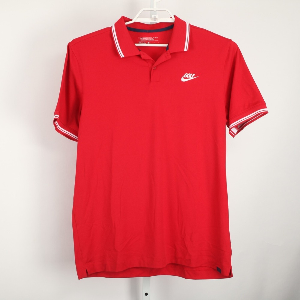 Nike Golf Polo Shirt Mens Large Red Dri-FIT Tour Performance 749976-687 - Picture 2 of 10